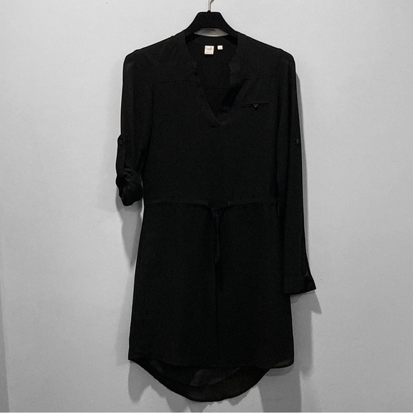 TWIK Black Sheer Long Sleeve Dress - Picture 3 of 15